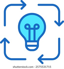 Creative Process Icon Blue Color Vector Illustration