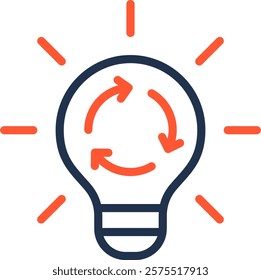Creative Process Icon Color Line Vector Illustration