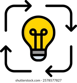 Creative Process Icon Lineal Color Vector Illustration
