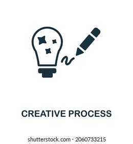 Creative Process icon. Monochrome sign from creative learning collection. Creative Creative Process icon illustration for web design, infographics and more