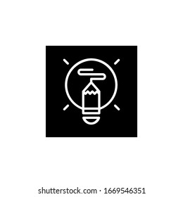 creative process icon. Online learning icon. Perfect for application, web, logo and presentation template. Icon design line inverted style