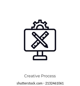 Creative Process icon. Outline style icon design isolated on white background