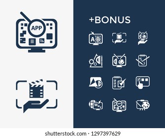 Creative process icon set and prototyping with choice, execution and geometry. Creative related creative process icon vector for web UI logo design.