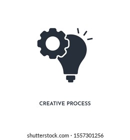 creative process icon. simple element illustration. isolated trendy filled creative process icon on white background. can be used for web, mobile, ui.