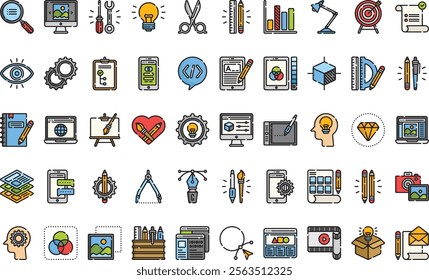 Creative process icons High-Quality Vector Icons Collection with Editable Stroke. Ideal for Professional and Creative Projects.