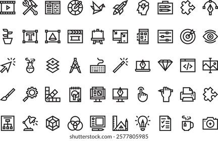 Creative process icons High-Quality Vector Icons Collection with Editable Stroke. Ideal for Professional and Creative Projects.