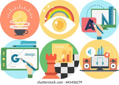 Creative Process Icons Set