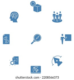 Creative process icons set. Set of editable stroke icons.Vector set of Creative process 
