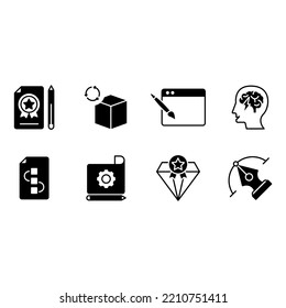 Creative process icons set. Set of editable stroke icons.Vector set of Creative process 