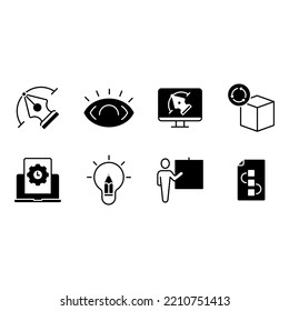 Creative process icons set. Set of editable stroke icons.Vector set of Creative process 