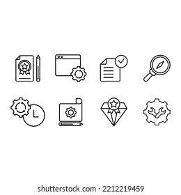 Creative process icons set. Set of editable stroke icons.Vector set of Creative process 