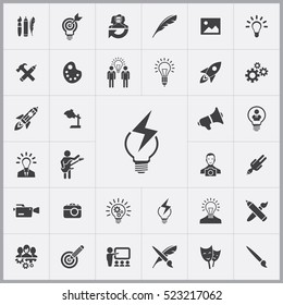 creative process icons universal set for web and mobile