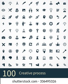 Creative Process Icons Vector Set.