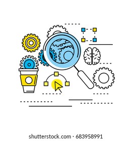 creative process with ideas icons design