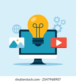 Creative process illustration vector. graphic design and video editing icon.
