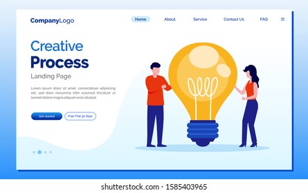 Creative process landing page website illustration concept vector 