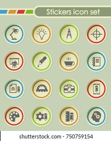 creative process round sticker icons for your creative ideas