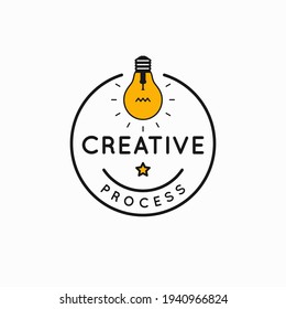 Creative process rounded linear idea logo on white background