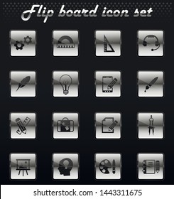 creative process vector flip mechanical icons for user interface design