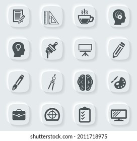 Creative process vector icons for user interface design