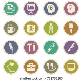 Creative process vector icons for user interface design