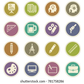 Creative process vector icons for user interface design