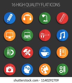 creative process vector icons for web and user interface design