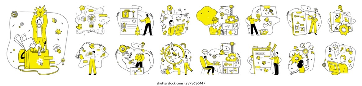 Creative process vector illustration. Brainstorming is alchemy transforms mundane into nonstandard Innovation breathes life into creativity, heartbeat ever-evolving process Analysis and thinking lay