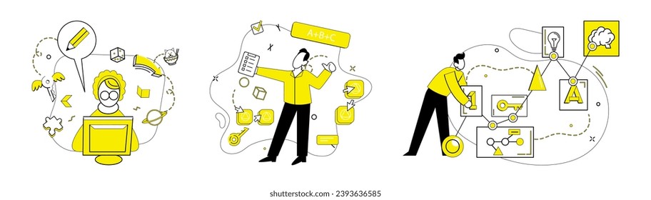 Creative process vector illustration. Brainstorming is alchemy transforms mundane into nonstandard Innovation breathes life into creativity, heartbeat ever-evolving process Analysis and thinking lay