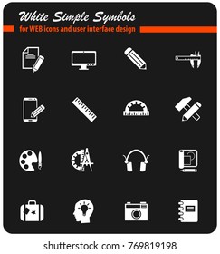creative process web icons for user interface design