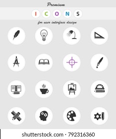 creative process web icons for user interface design