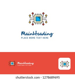 Creative Processor Logo Design. Flat color Logo place for Tagline. Vector Illustration