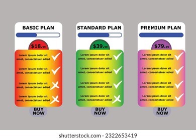 Carro de precios de productos creativos, tabla de precios para uso comercial y comercial.