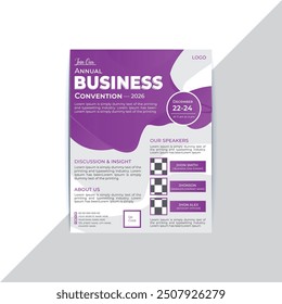 Creative and Professional A4 Marketing Flyer Design Template. Corporate Print Ready Leaflet With Abstract Shape. 