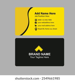 Creative and professional business card design. Modern wave business card with orange, yellow and black colour.