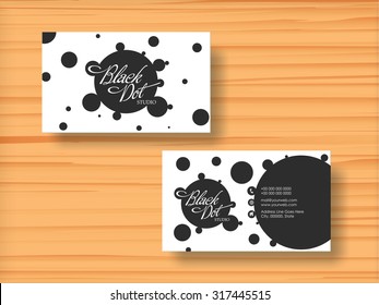 Creative professional business card, visiting card or name card set on wooden background.