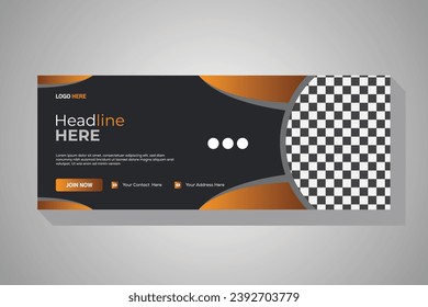  Creative and professional business Facebook cover page timeline web ad banner template with photo place modern layout.