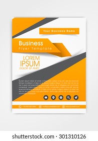 Creative professional business flyer, template or brochure design with web icons.