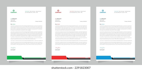 Creative professional business official letterhead template design in a4 size