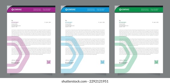 Creative professional business official letterhead template design in a4 size