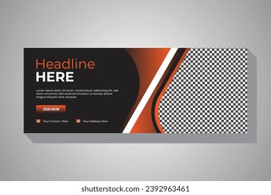 Creative and professional business social media cover page timeline web ad banner template with photo place modern layout.