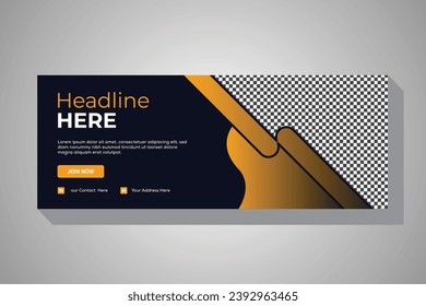 Creative and professional business social media cover page timeline web ad banner template with photo place modern layout.