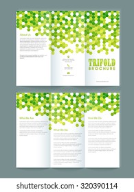 Creative professional Business Trifold, Flyer, Banner or Template with green abstract design.