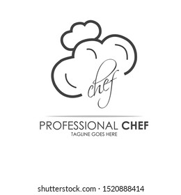 Creative Professional Chef Logo with white background. Can be used for restaurant logo, chef logo, id card, neon box and cooking logo