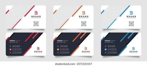 Creative professional corporate business card design template. Visiting card for corporate print. Modern and simple business card design.