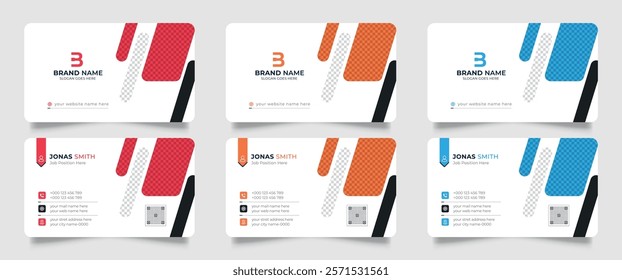 Creative professional corporate business card design template. Visiting card for corporate print. Modern and simple business card design.