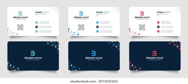 Creative professional corporate business card design template. Visiting card for corporate print. Modern and simple business card design.