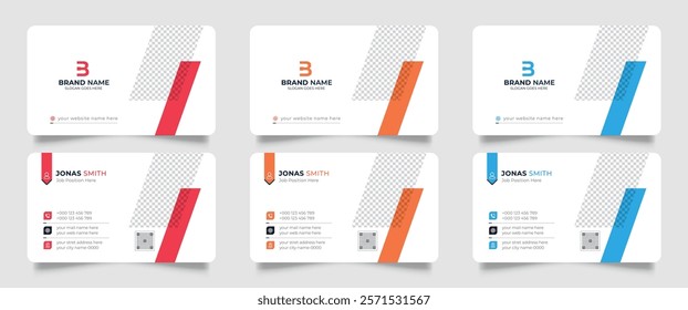 Creative professional corporate business card design template. Visiting card for corporate print. Modern and simple business card design.