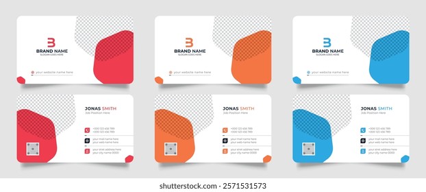 Creative professional corporate business card design template. Visiting card for corporate print. Modern and simple business card design.