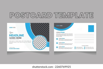 Plantilla de diseño de postales de Creative Professional Corporate . Postal comercial corporativa 
Diseño de plantillas, plantilla de postales mínima simple y limpia, postal comercial 
Diseño
